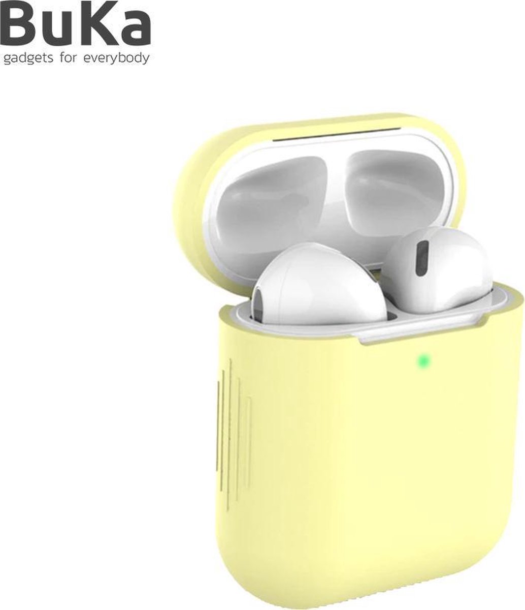 Bescherm Hoes Cover Case voor Apple AirPods (Siliconen) - Geel