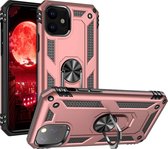 Epicmobile - iPhone 11 Anti-shock Hoesje - Hybride Case - Military Grade Armor - Ring Kickstand - Rose goud