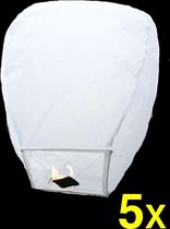 5 witte wensballonnen vliegende papieren lantaarns ufo ballon zweeflantaarn