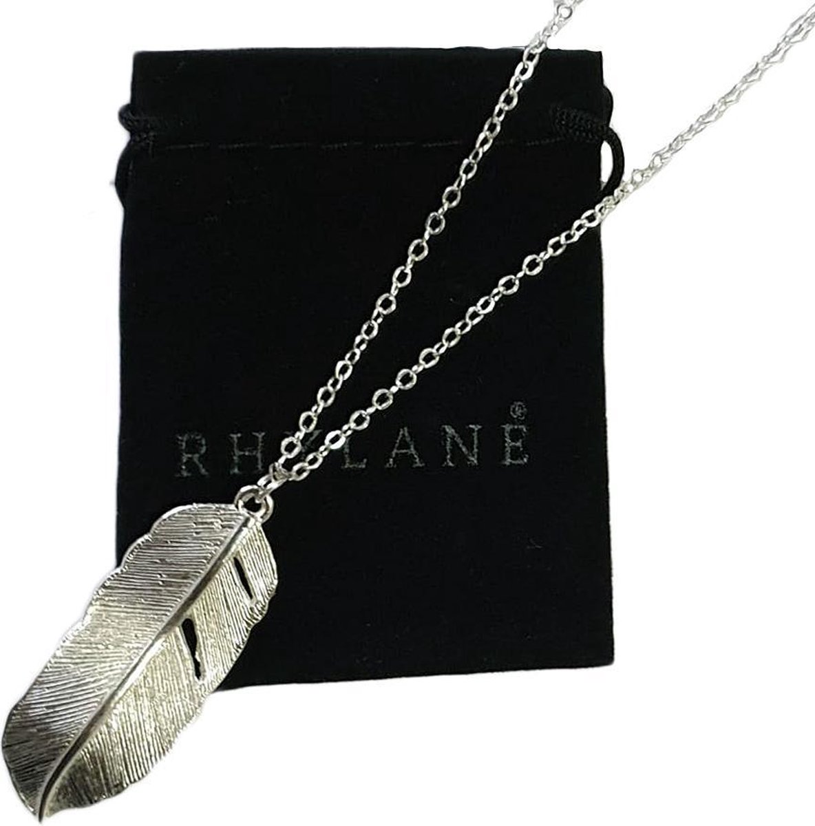 Ketting 70 cm + 5 cm Verstelbaar Met Veer Hanger - Zilverkleurig