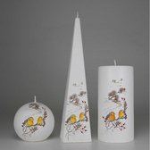 Kaarsen Set Handgeschilderd - Vogeltjes Landschap