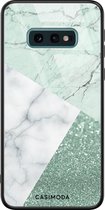 Samsung S10e hoesje glass - Minty marmer collage | Samsung Galaxy S10e case | Hardcase backcover zwart