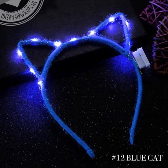 Led Haarband Cat Blue - Kerst haarband - Carnaval haarband - Diadeem Led -  Haarband... | bol.com
