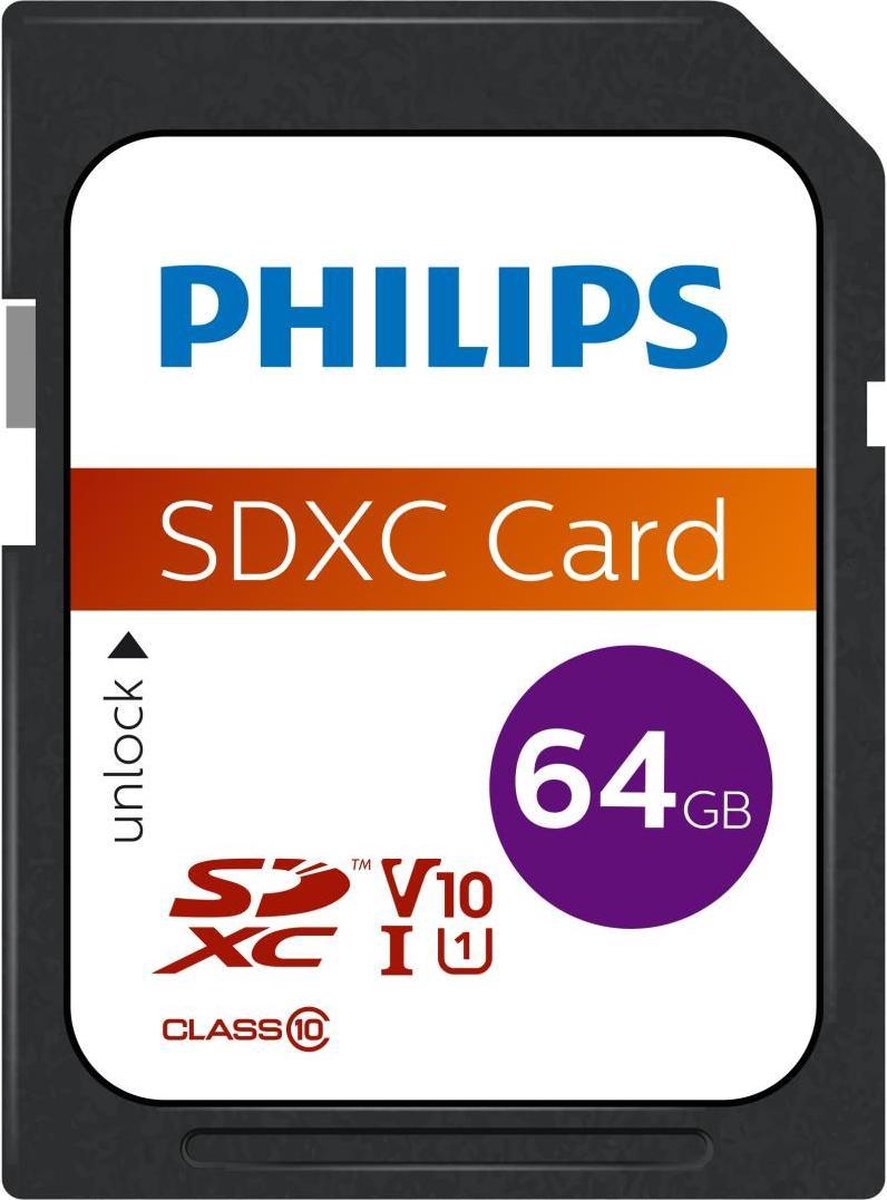 2x Philips 64 GB SDXC Kaart