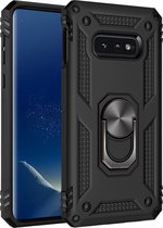 Samsung Galaxy S10e Armor Hoesje Ringhouder TPU - Zwart