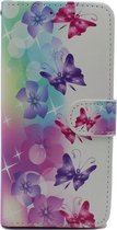 Huawei Y5 2019 Hoesje met Print - Portemonnee Book Case - Kaarthouder & Magneetlipje - Bloemen & Vlinders