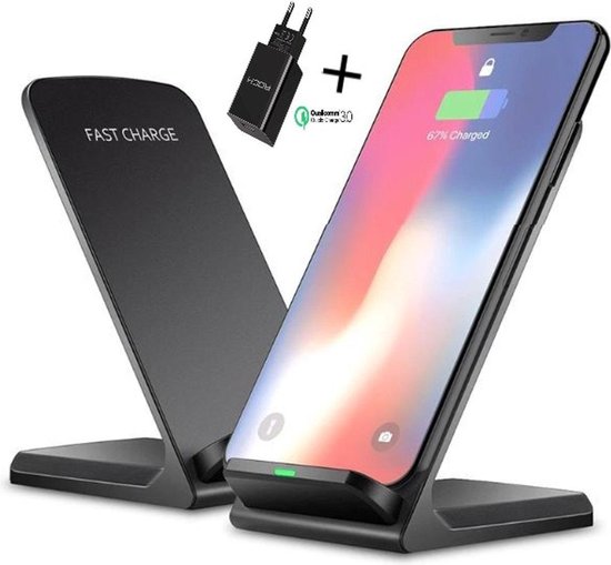 bol.com | Draadloze Qi Snellader (2019) - Wireless Charger - Mobiele Telefoon  Lader – Laadstation -