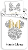 Disney Minnie Mouse Gold Dekbedovertrek - Eenpersoons - 140x200 cm - Goud