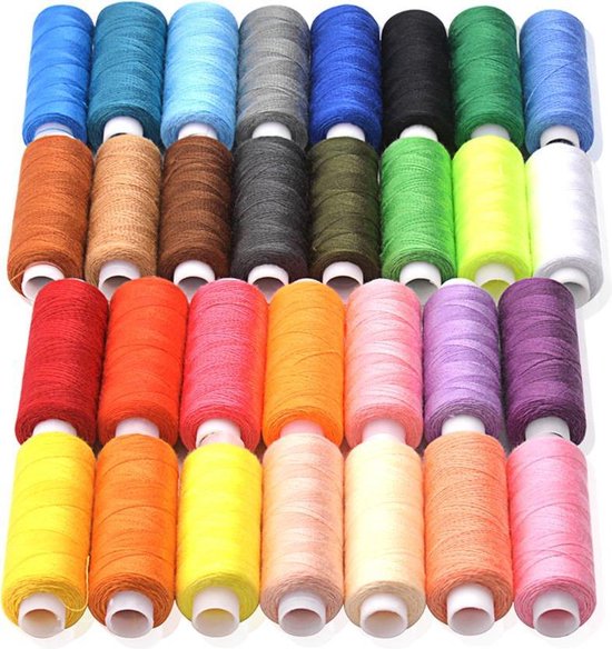 Kit de fil à coudre CiaraQ 30 couleurs polyester 250 mètres par bobine pour la couture à la main et à la machine