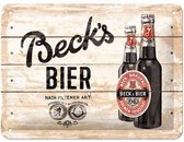 Beck's Bier Wood Metalen Bord 15 x 20 cm