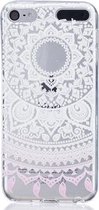 GadgetBay Mandala transparant hoesje patroon TPU case iPod Touch 5 6 7 - Wit Lichtroze