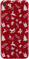 GadgetBay Kerst hoesje rood iPhone 7 8 TPU Christmas case Red Kerstmis cover