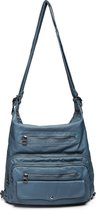 Bagwise®  Schoudertas  - Rugzak - Dames - 2in1 -  (1788) Jeans Blauw