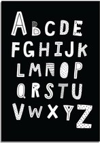 DesignClaud ABC poster - Alfabet poster - Zwart A3 + Fotolijst wit