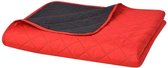 vidaXL Bedsprei gewatteerd dubbelzijdig 170x210 cm rood en zwart