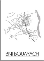 DesignClaud Bni Bouayach Plattegrond poster A4 + Fotolijst wit