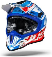 Just1 J12 Dominator Wit Rood Blauw Crosshelm - Motorhelm - Maat S
