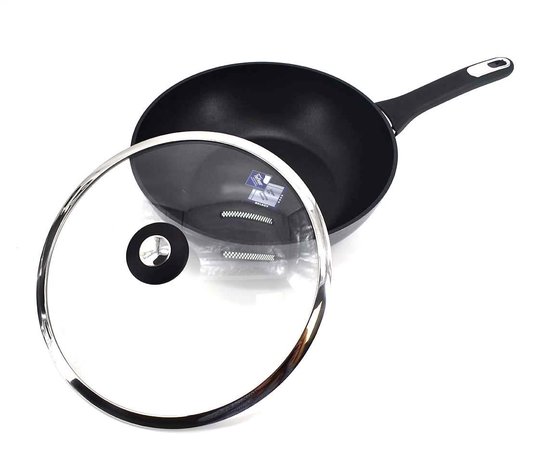 Thomas wok met antiaanbaklaag en glazen deksel - 28cm | bol.com