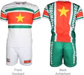 Suriname Voetbalshirt + Broek Set Tenue Wit / Geel / Groen / Rood, Maat:  140