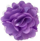 Alligatorknip, haarknip, haarspeld met satijn/organza bloem (ca. 4cm) meisje, peuter, feest, kerst, verjaardag lichtpaars - gratis verzending
