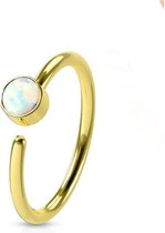 Rookpiercing opal hoop ring gold plated