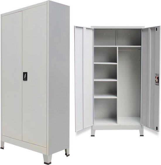 Stevige lockerkast met twee deuren 90x40x180cm (Incl LW kras vilt) / locker kast... | bol.com