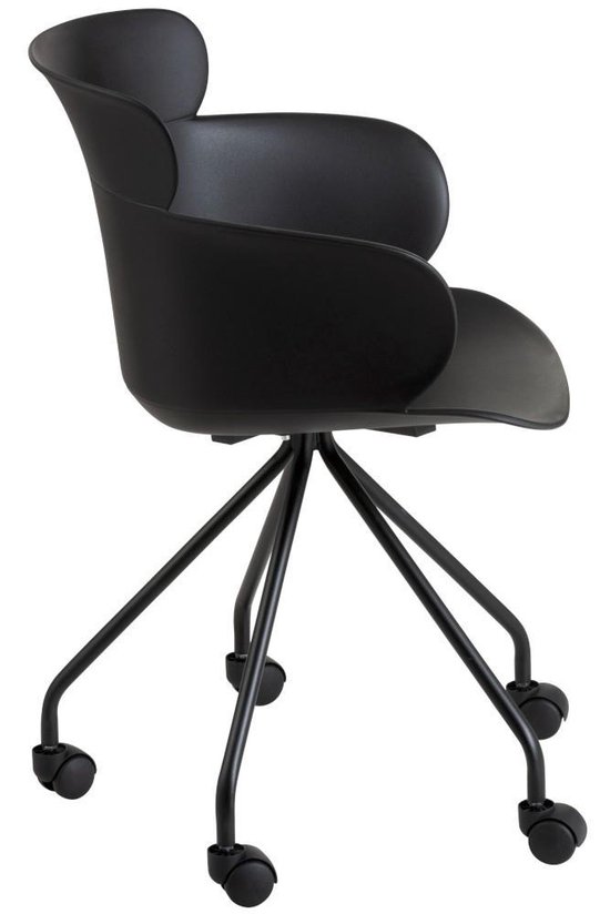| J Line Bureaustoel Eva Zwart 81 x 56 x 53,5 (2 stuks) j line bureaustoel eva zwart 81 x 56 x 53,5 | wants&needs