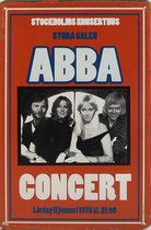 Concertbord - ABBA Stora Salen 1975 Stockholms Konserthus -20x30cm