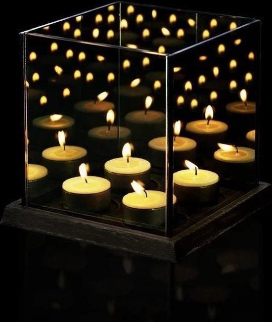 Waxinelichthouder - 4 Theelichtjes - Infinity Candle Light - Oneindig  Spiegel Effect -... | bol.com