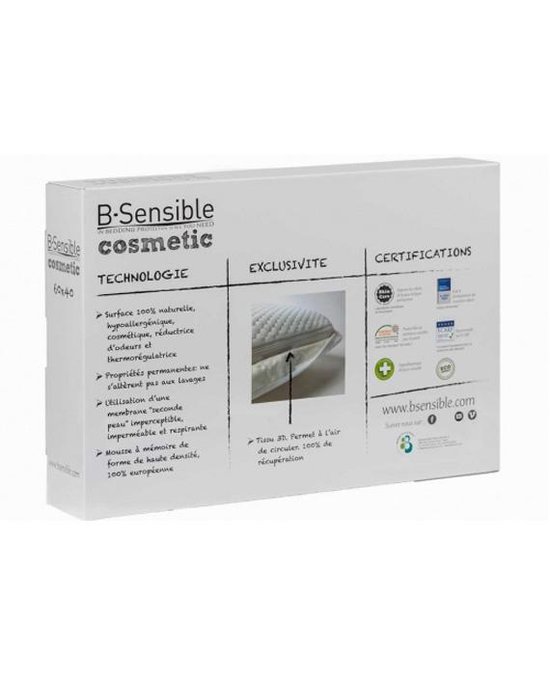 Oreiller cosmétique B-Sensible (doux) - Mousse mémoire - 40x60 cm - Wit