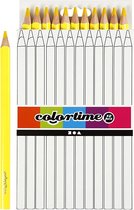 Crayons de couleur Colortime, mine: 5 mm, jaune, Jumbo, 12 pièces