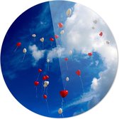 Hartjes Ballonnen | Wanddecoratie | Ronde Plexiglas | 100CM x 100CM | Schilderij | Foto op plexiglas