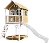 AXI Sarah Maison Enfant avec Bac à Sable & Toboggan blanc - Aire de Jeux pour l'extérieur en marron & blanc - Maisonnette / Cabane de Jeu en Bois FSC