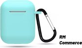 Airpod Siliconen Hoesje Casez - Neon blauw - Turkoois - Geschikt voor Apple Airpods - airpod case - oordopjes hoesje - beschermhoesje airpods - draadloze oordopjes - bescherming -