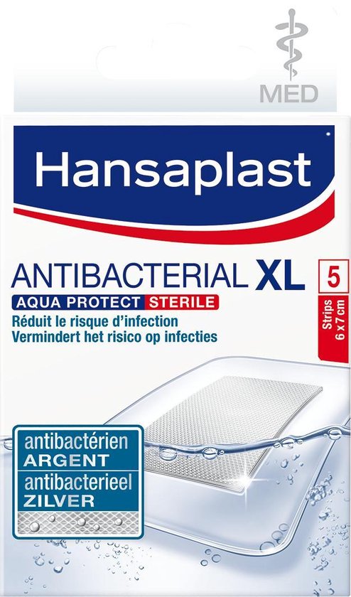 Altijd auteursrechten Doornen Hansaplast Waterdicht Pleisters Antibacterieel Zilver XL Aqua Protect - 5  stuks | bol.com