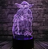 Leuke nachtlamp van 7 kleuren. Yoda lamp. Yoda nachtlamp, tafellamp.  Leuke cadeau voor jongen of meisje.