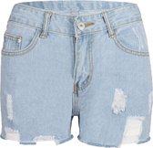 Ripped denim boyfriend short