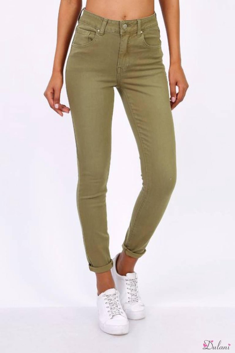 Broek Toxik3 hoge taille peridot (kaki) SS2020 34