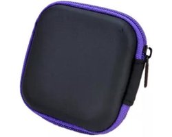 Oortjes opberg hoesje - Case - Etui - Organizer - Voor oordopjes en laadkabels - USB - Paars