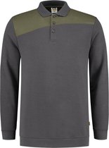 Tricorp Polo Sweater Bicolor Naden 302004 Donkergrijs / Army - Maat 5XL
