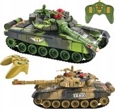 RC Tank - Set Van 2 Stuks - Op Afstandbestuurbare Radiografische Tank Met Afstandsbediening - Met Geluid & Licht Effecten -  Met Interne Accu - 2.4Gz - Schaal 1:14