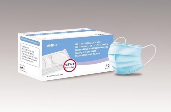 AMD® Mondmasker 50 Stuks - Mondkapje Medisch - Mondkapje 3 Laags ...