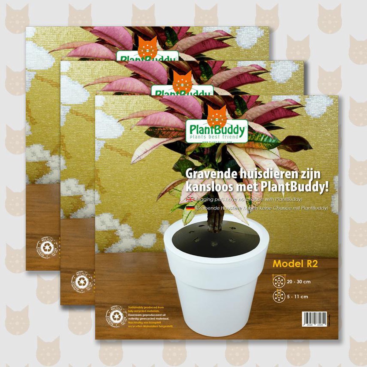 Set van 3 PlantBuddy R2 modellen; Rond 20 tot 30cm (middelmaat)