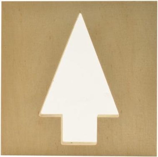 Houten symbool kerstboom 20cm