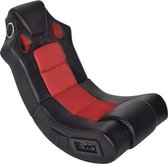 Schommelstoel Zwart rood (Incl LW Fleece deken) - Loungstoel - Chill stoel - Relaxstoel - Ligbed