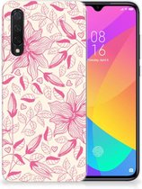 Back Case Xiaomi Mi 9 Lite TPU Siliconen Hoesje Pink Flowers