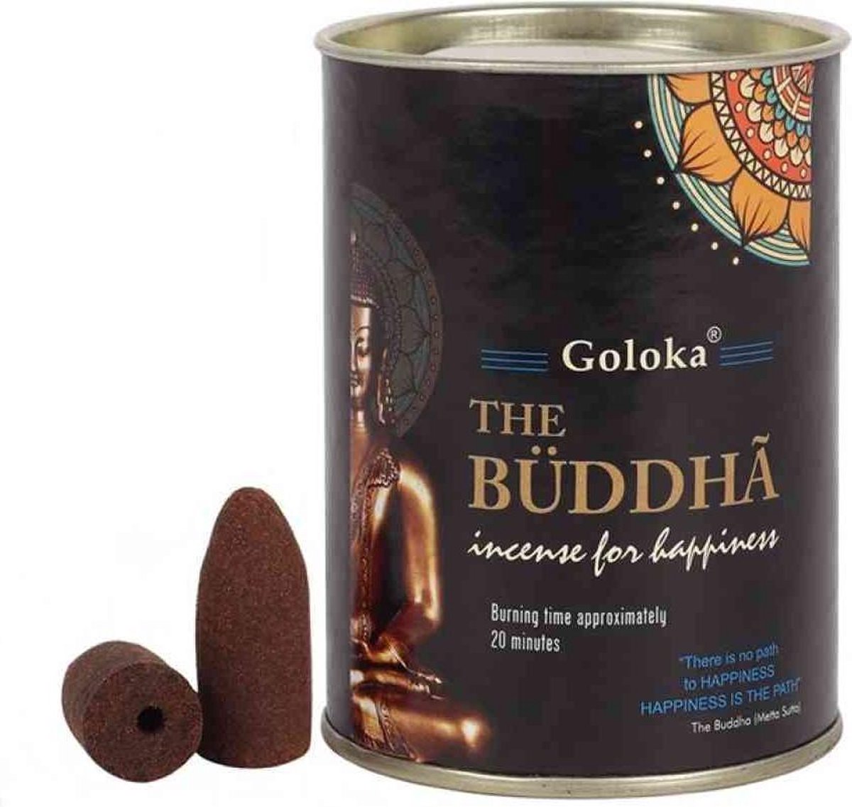 Goloka Buddha - Wierookkegels / Backflow - Zwart