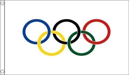 3x drapeau des Jeux Olympiques 90 x 60 cm - Drapeaux des sports olympiques  | bol