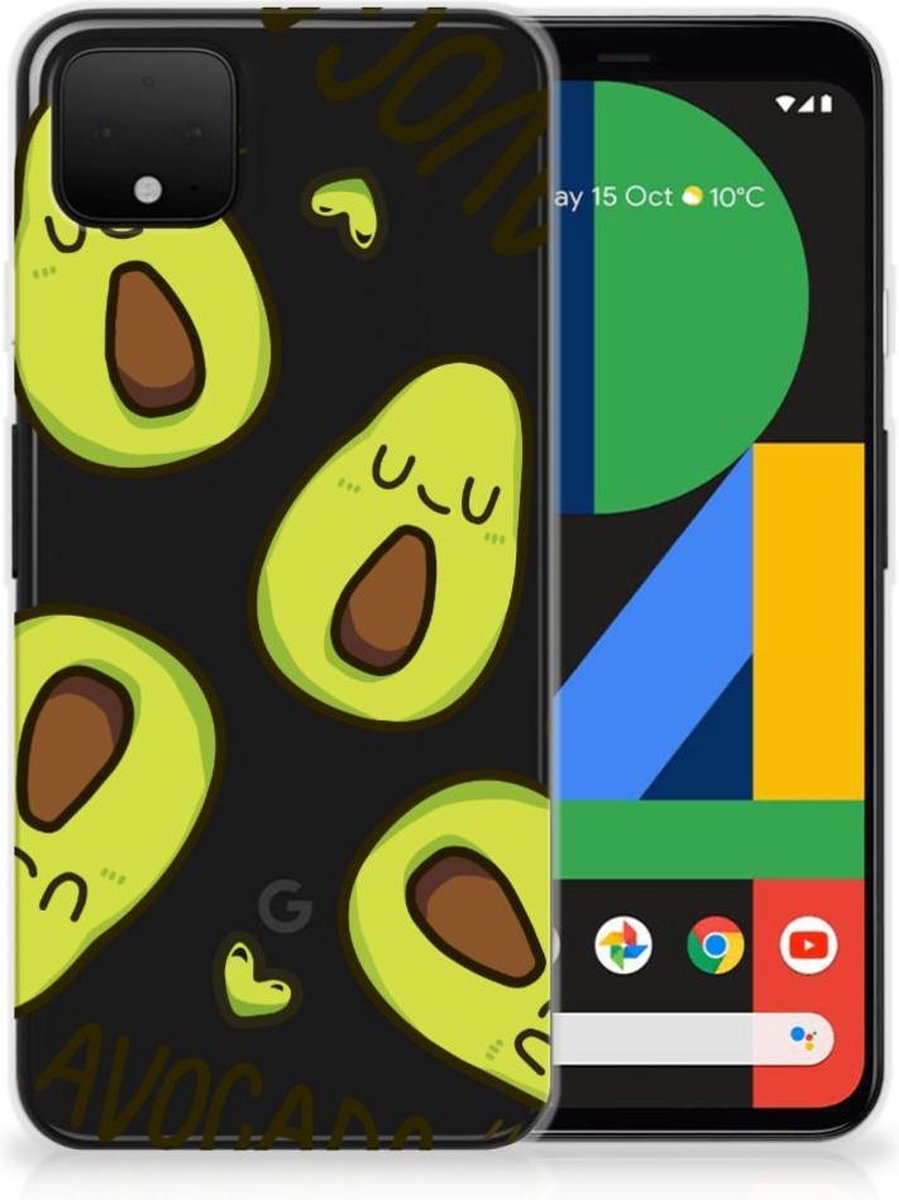 Back Cover voor Google Pixel 4 XL Telefoonhoesje met Naam Avocado Singing