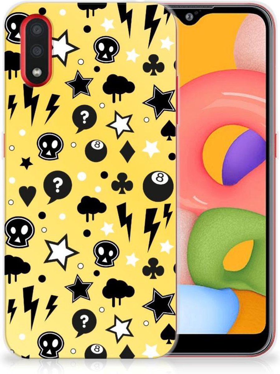 Silicone Back Case Samsung Galaxy A01 Punk Geel